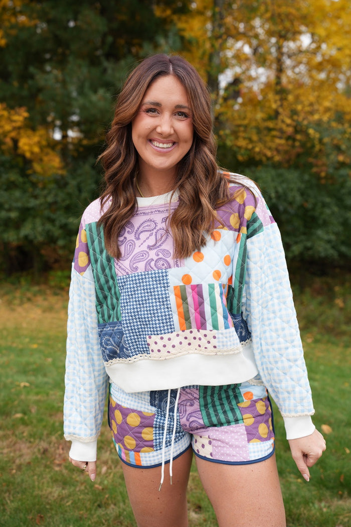 Peony Patchwork Lounge Sweatshirt