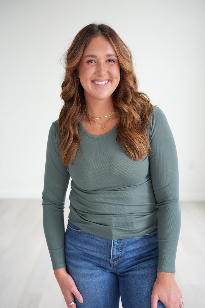 Katrina Ribbed Long Sleeve Top