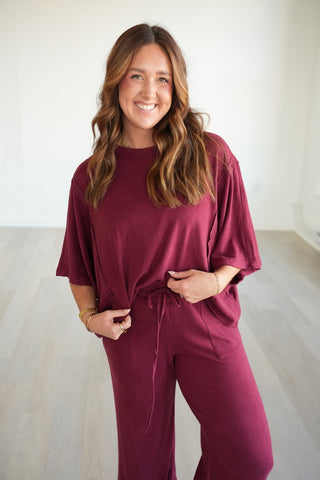 Wendi Brushed Wide Leg Pant Set