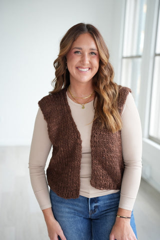 Vera Chunky Open Front Knit Vest
