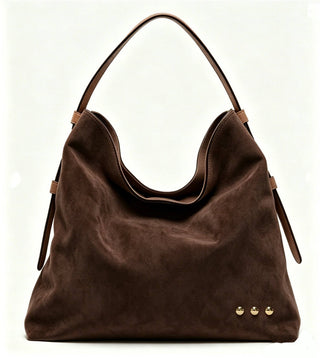 Evie Suede Hobo Shoulder Bag - Chocolate