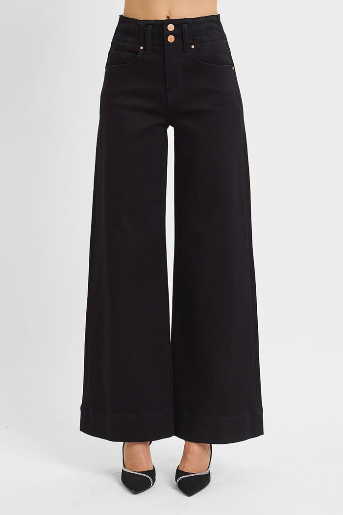 Penny High Rise Double Button Wide Pants