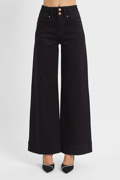 Penny High Rise Double Button Wide Pants