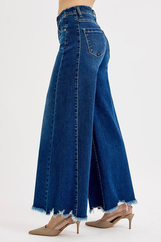 Jacqueline High Rise Ankle Wide Jeans - Dark
