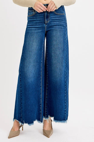 Jacqueline High Rise Ankle Wide Jeans - Dark