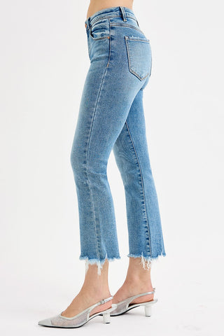 Josie High Rise Crop Straight Slim Jeans - Medium