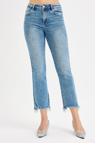 Josie High Rise Crop Straight Slim Jeans - Medium