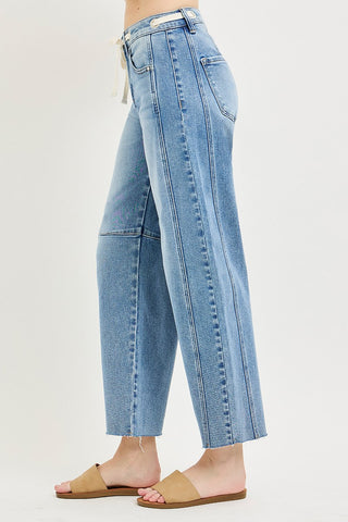 Joy Slouchy Drawstring Barrel Jeans - Light