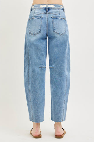 Joy Slouchy Drawstring Barrel Jeans - Light