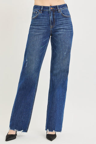Jillian 4-Way Stretch High Rise Straight Jeans - Dark