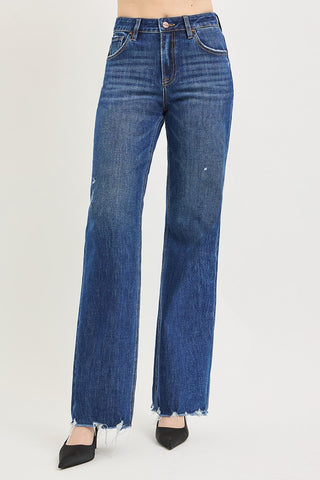 Jillian 4-Way Stretch High Rise Straight Jeans - Dark