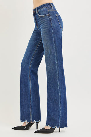 Jillian 4-Way Stretch High Rise Straight Jeans - Dark