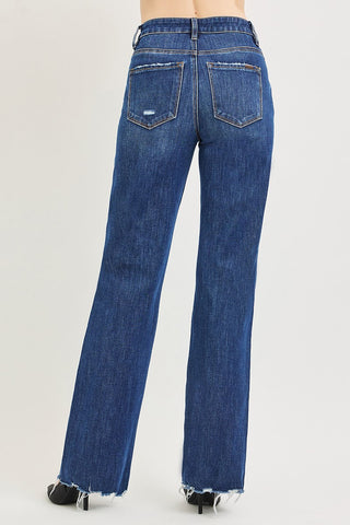 Jillian 4-Way Stretch High Rise Straight Jeans - Dark