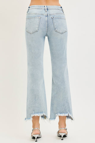 Piper Mid Rise Step Hem Straight Pants - Light