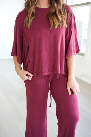 Wendi Brushed Wide Leg Pant Set