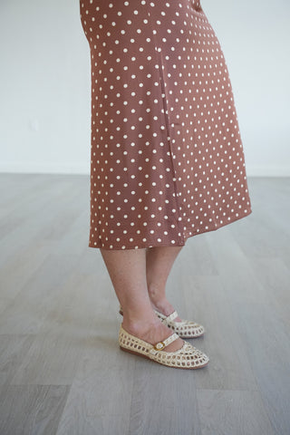 Scarlett Polka Dot Satin Slip Skirt