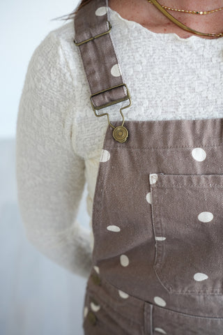 Diana Polka Dot Twill Overalls