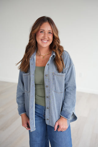 Jemma French Terry Denim Jacket
