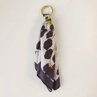 Etta Scarf Bag Charm - Black Floral