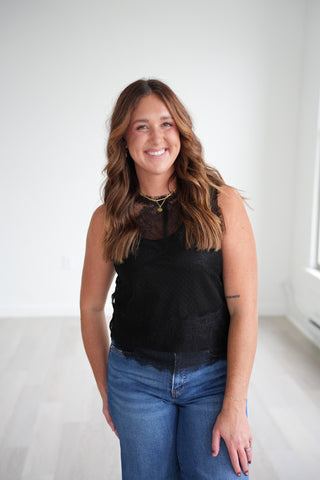 Reese Dot Mesh Top