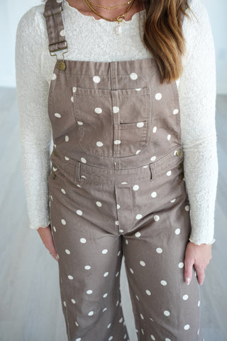 Diana Polka Dot Twill Overalls