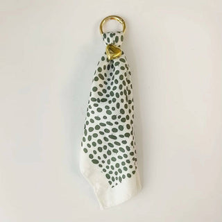 Etta Scarf Bag Charm - Green Dots
