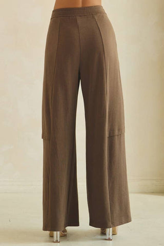 Isadora Soft Stretch Wide Leg Pants - Mocha