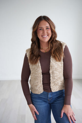 Vera Chunky Open Front Knit Vest