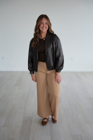 Regina Faux Leather Kimono Jacket