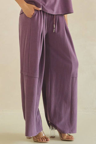 Isadora Soft Stretch Wide Leg Pants - Dusty Purple
