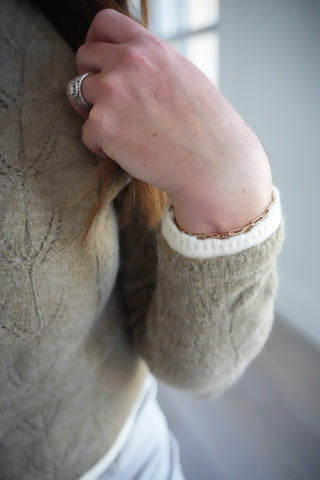 Lauren Cropped Cable Knit Cardigan