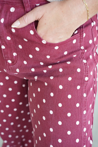 Priya High Waist Polka Dot Barrel Pants