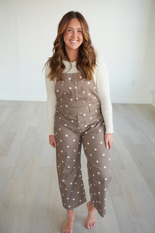 Diana Polka Dot Twill Overalls