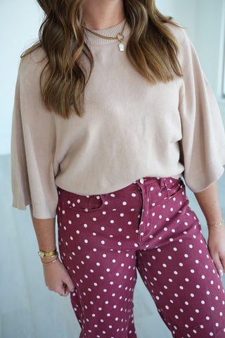 Skye Raglan Wide Sleeve Crew Neck Sweater
