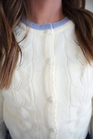 Lauren Cropped Cable Knit Cardigan