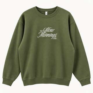 Slow Mornings Club Embroidered Crew