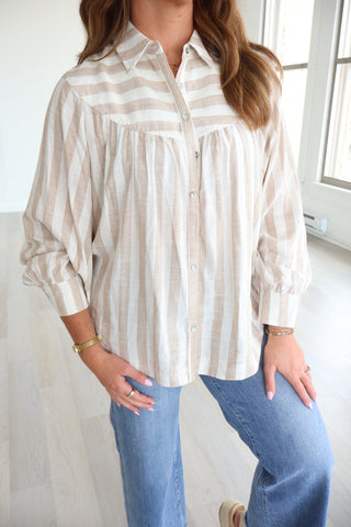 Bree Striped Button Up