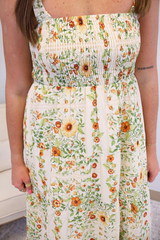 Angie Floral Midi Dress