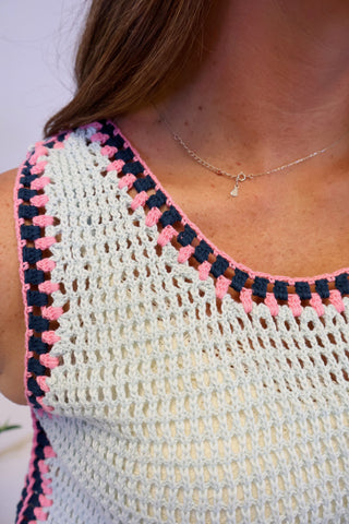 Nikki Contrast Crochet Tank - FINAL SALE
