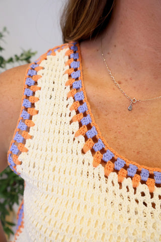 Nikki Contrast Crochet Tank - FINAL SALE