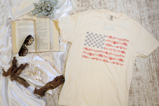 Floral American Flag Tee
