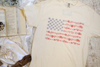 Floral American Flag Tee