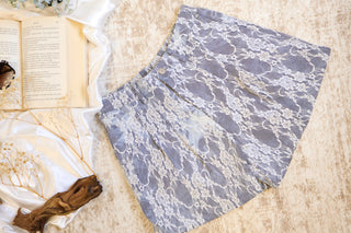 Jaelyn Lace Overlay Denim Shorts