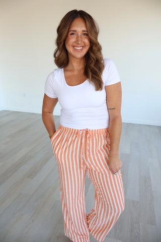 Cassandra Striped Drawstring Pants