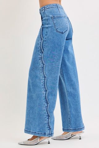Maren Wide Scalloped Jeans