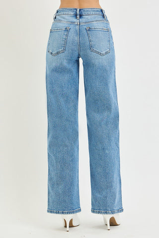 Mallory Mid Rise Embroidered Jeans