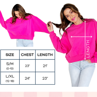 Sunniva Smiley Jesus Loves You Cropped Sweatshirt - Coral
