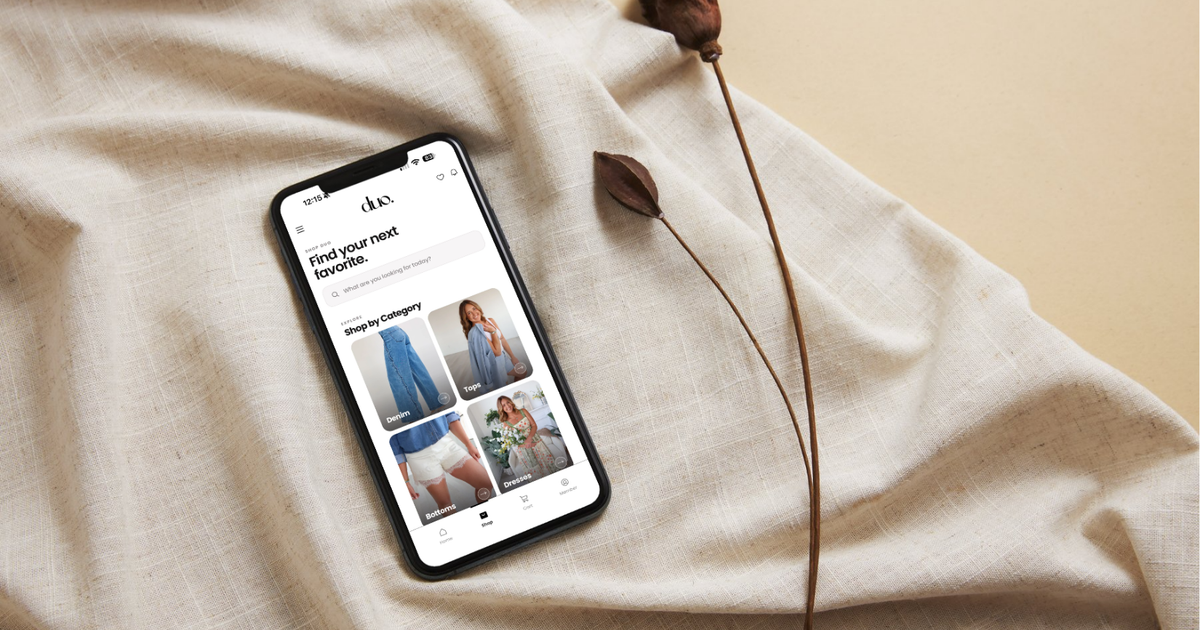The Duo app open on a phone, showing Shop by Category