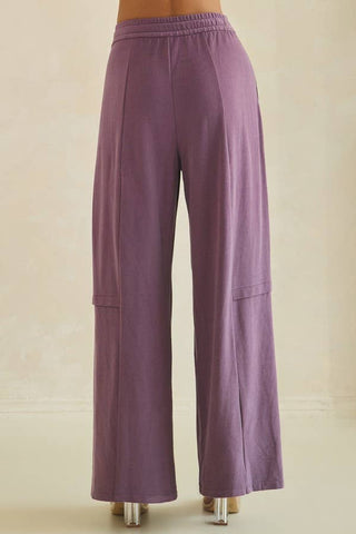 Isadora Soft Stretch Wide Leg Pants - Dusty Purple