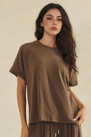 Isadora Relaxed Raglan Tee - Mocha
